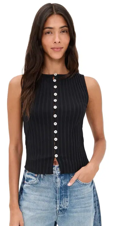 Free People Tilly Vest Black | Thumbnail 1 Free People Tilly Vest Black | Thumbnail 1