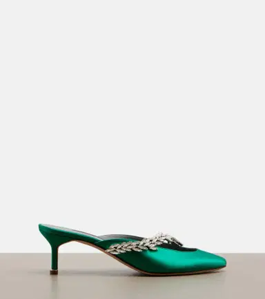 Balenciaga x Manolo Blahnik embellished satin mules | Thumbnail 2 Balenciaga x Manolo Blahnik embellished satin mules | Thumbnail 2