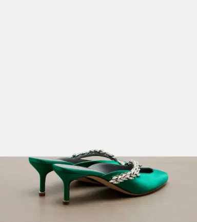 Balenciaga x Manolo Blahnik embellished satin mules | Thumbnail 3 Balenciaga x Manolo Blahnik embellished satin mules | Thumbnail 3