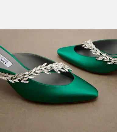 Balenciaga x Manolo Blahnik embellished satin mules | Thumbnail 4 Balenciaga x Manolo Blahnik embellished satin mules | Thumbnail 4