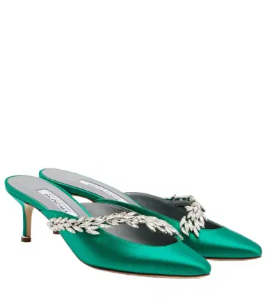 Balenciaga x Manolo Blahnik embellished satin mules | Thumbnail 1 Balenciaga x Manolo Blahnik embellished satin mules | Thumbnail 1
