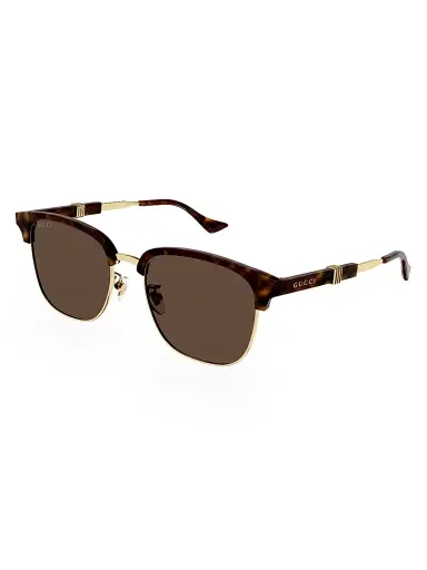 Gucci Men's Running Web Panthos 55MM Sunglasses - Havana Gold Brown | Thumbnail 2 Gucci Men's Running Web Panthos 55MM Sunglasses - Havana Gold Brown | Thumbnail 2