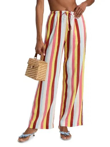 Solid & Striped Women's The Ashling Striped Drawstring Pants - Symi Stripe - Size XS | Thumbnail 3
