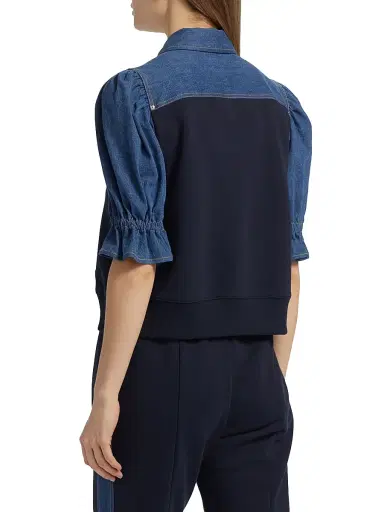 Cinq à Sept Women's Susan Two-Tone Cotton-Blend Jacket - Ruisseau Navy | Thumbnail 5 Cinq à Sept Women's Susan Two-Tone Cotton-Blend Jacket - Ruisseau Navy | Thumbnail 5