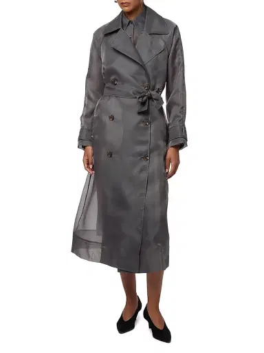 Apparis Women's Lana Organza Trench Coat - Dark Grey | Thumbnail 2 Apparis Women's Lana Organza Trench Coat - Dark Grey | Thumbnail 2