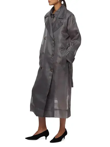 Apparis Women's Lana Organza Trench Coat - Dark Grey | Thumbnail 4 Apparis Women's Lana Organza Trench Coat - Dark Grey | Thumbnail 4