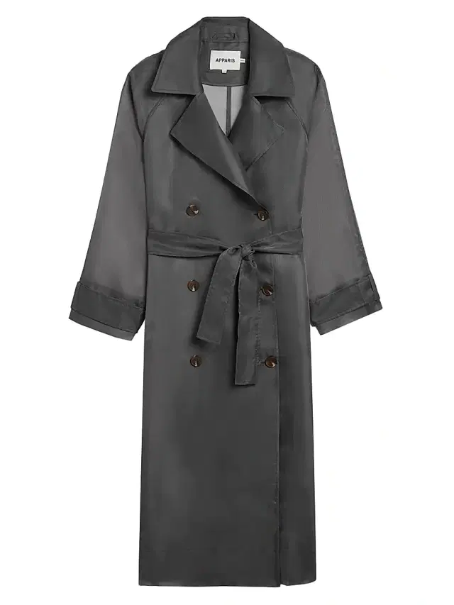 Apparis Women's Lana Organza Trench Coat - Dark Grey