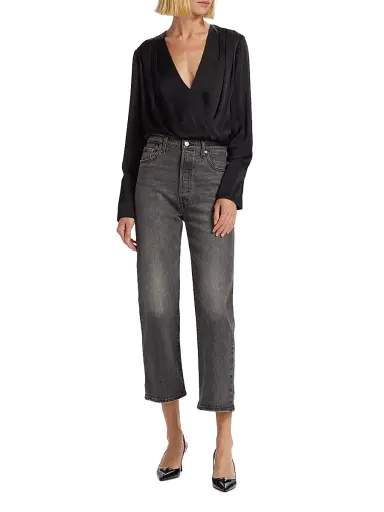 Favorite Daughter Women's Date Surplice Blouse - Black - Size XS | Thumbnail 2 Favorite Daughter Women's Date Surplice Blouse - Black - Size XS | Thumbnail 2