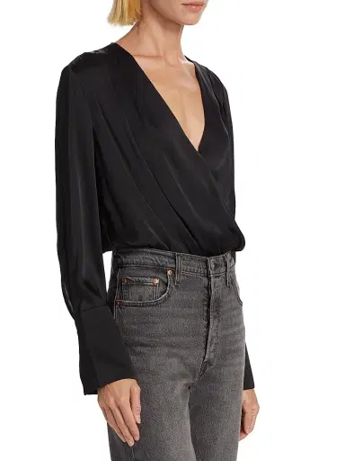 Favorite Daughter Women's Date Surplice Blouse - Black - Size XS | Thumbnail 4 Favorite Daughter Women's Date Surplice Blouse - Black - Size XS | Thumbnail 4