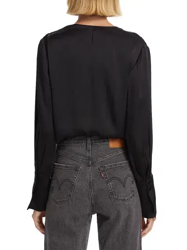 Favorite Daughter Women's Date Surplice Blouse - Black - Size XS | Thumbnail 5 Favorite Daughter Women's Date Surplice Blouse - Black - Size XS | Thumbnail 5