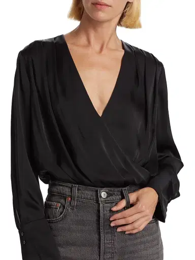 Favorite Daughter Women's Date Surplice Blouse - Black - Size XS | Thumbnail 7 Favorite Daughter Women's Date Surplice Blouse - Black - Size XS | Thumbnail 7
