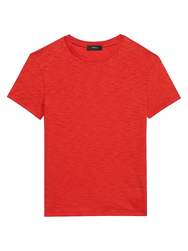 Theory Women's Tiny Tee Organic Cotton Crewneck - Poppy