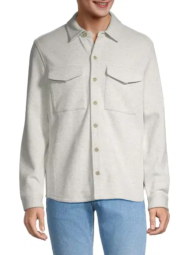 Vince Men's Cotton-Blend Shirt Jacket - Grey - Size XS | Thumbnail 3