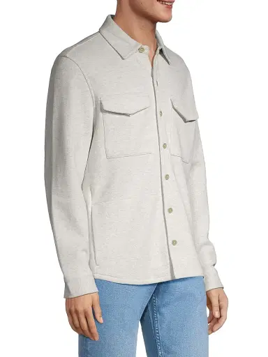 Vince Men's Cotton-Blend Shirt Jacket - Grey - Size XS | Thumbnail 4