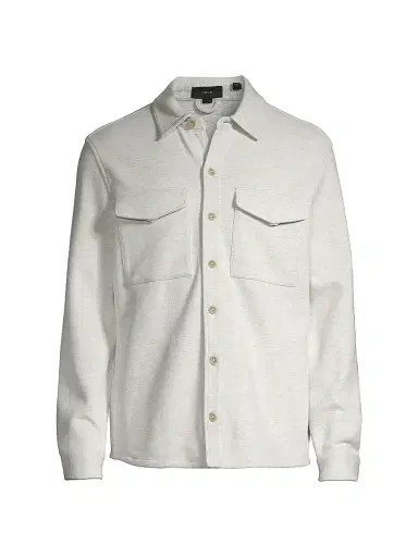 Vince Men's Cotton-Blend Shirt Jacket - Grey - Size XS | Thumbnail 1