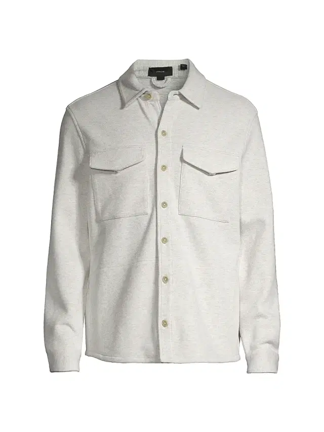 Vince Men's Cotton-Blend Shirt Jacket - Grey
