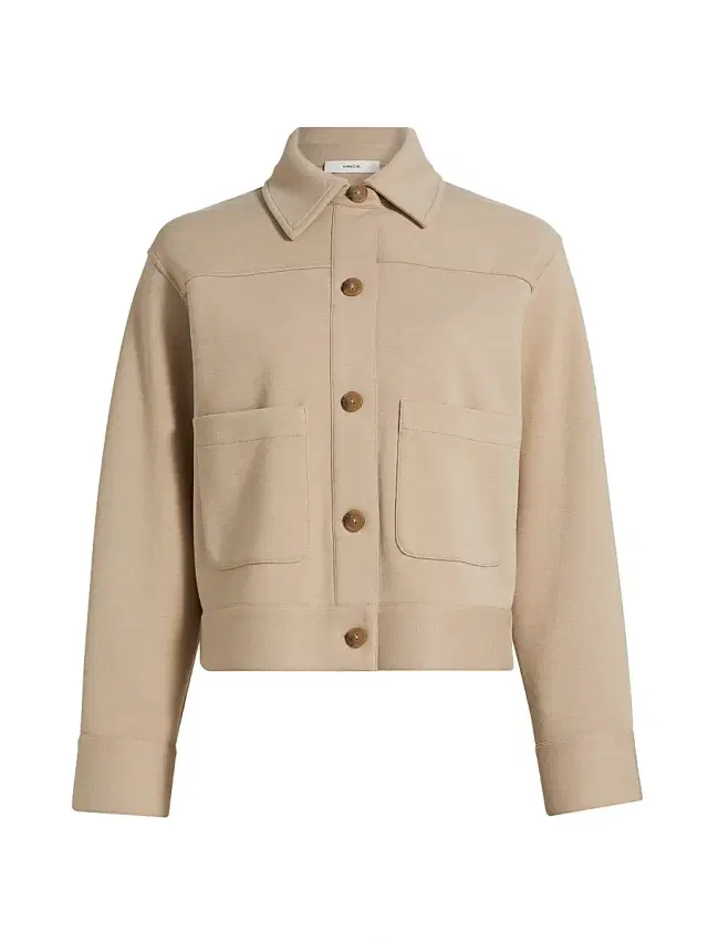 Vince Women's Button-Front Crop Jacket - Light Sandbar