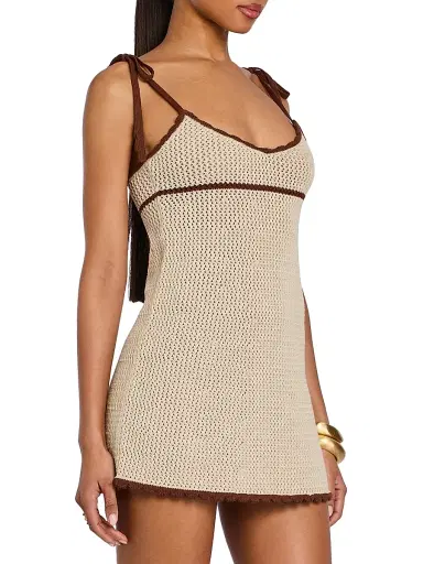 SEROYA Women's Malkie Cotton Knit Minidress - Almond Cocoa Brown - Size XL | Thumbnail 4 SEROYA Women's Malkie Cotton Knit Minidress - Almond Cocoa Brown - Size XL | Thumbnail 4