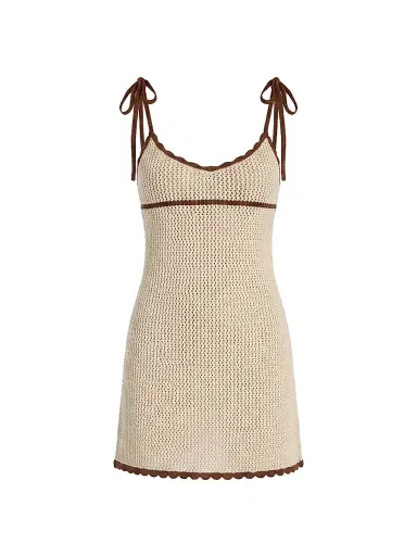 SEROYA Women's Malkie Cotton Knit Minidress - Almond Cocoa Brown - Size XL | Thumbnail 1 SEROYA Women's Malkie Cotton Knit Minidress - Almond Cocoa Brown - Size XL | Thumbnail 1