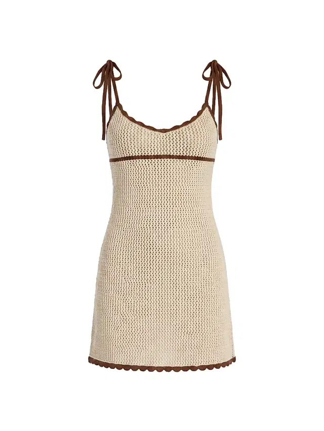 SEROYA Women's Malkie Cotton Knit Minidress - Almond Cocoa Brown