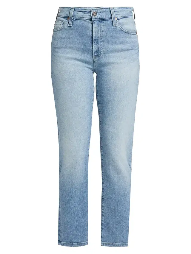 AG Jeans Women's Mari Crop Mid-Rise Straight Jeans - Marina Blue