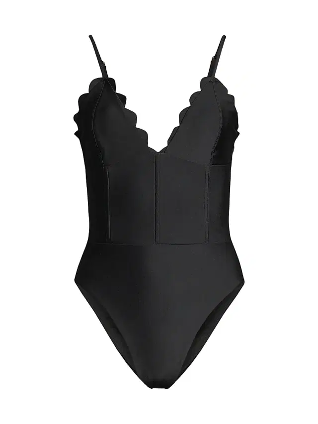 Ramy Brook Women's Mikayla Scalloped One-Piece Swimsuit - Black