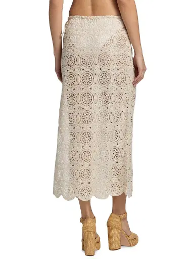 Ramy Brook Women's Karina Crochet Cover-Up Skirt - Neutral Foil Crochet - Size XL | Thumbnail 5