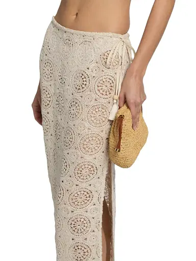 Ramy Brook Women's Karina Crochet Cover-Up Skirt - Neutral Foil Crochet - Size XL | Thumbnail 6