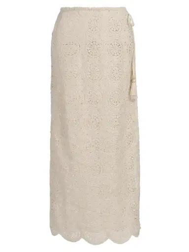 Ramy Brook Women's Karina Crochet Cover-Up Skirt - Neutral Foil Crochet - Size XL | Thumbnail 1