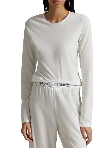 Polo Ralph Lauren Women's Base Layer Stretch Cotton T-Shirt - White Cloud - Size Large | Thumbnail 3