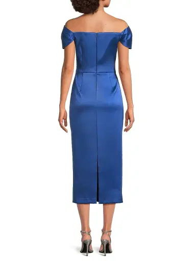 Aidan Mattox Women's Stretch Mikado Off-the-Shoulder Midi-Dress | Thumbnail 5