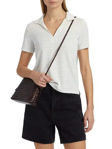 rag & bone Women's The Knit Stripe Polo Shirt - Pale | Thumbnail 3 rag & bone Women's The Knit Stripe Polo Shirt - Pale | Thumbnail 3