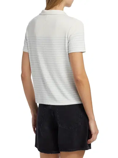 rag & bone Women's The Knit Stripe Polo Shirt - Pale | Thumbnail 5 rag & bone Women's The Knit Stripe Polo Shirt - Pale | Thumbnail 5