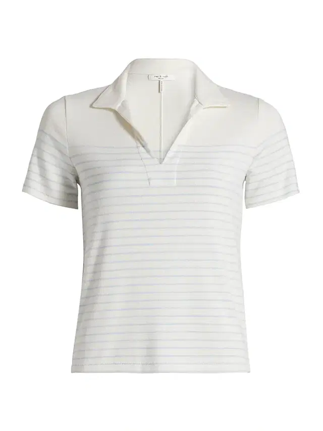 rag & bone Women's The Knit Stripe Polo Shirt -  Pale