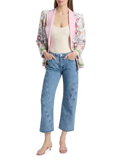 L'Agence Women's Gweny Scarf-Print Relaxed Blazer | Thumbnail 2 L'Agence Women's Gweny Scarf-Print Relaxed Blazer | Thumbnail 2