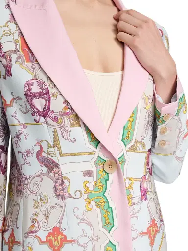 L'Agence Women's Gweny Scarf-Print Relaxed Blazer | Thumbnail 6 L'Agence Women's Gweny Scarf-Print Relaxed Blazer | Thumbnail 6