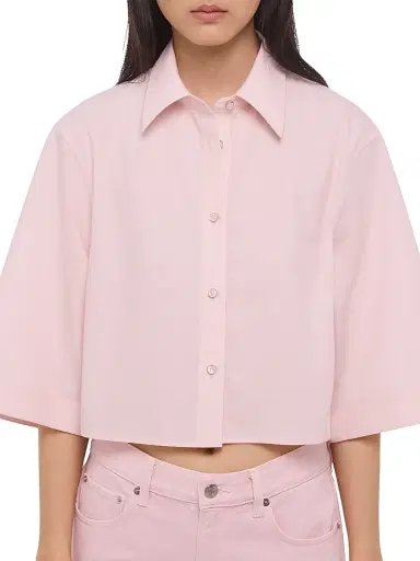 Helmut Lang Women's Cotton Crop Trench Shirt - Peony | Thumbnail 7