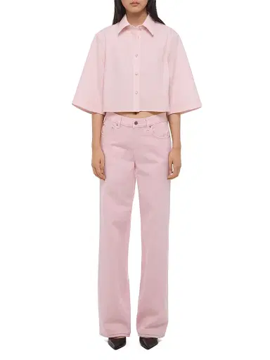 Helmut Lang Women's Cotton Crop Trench Shirt - Peony | Thumbnail 1