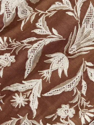 Kobi Halperin Women's Franki Floral-Embroidered Taffeta Blouse - Cacao - Size XL | Thumbnail 7