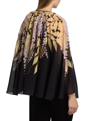 Kobi Halperin Women's Cara Leaves Blouse - Black Pink - Size Large | Thumbnail 5 Kobi Halperin Women's Cara Leaves Blouse - Black Pink - Size Large | Thumbnail 5