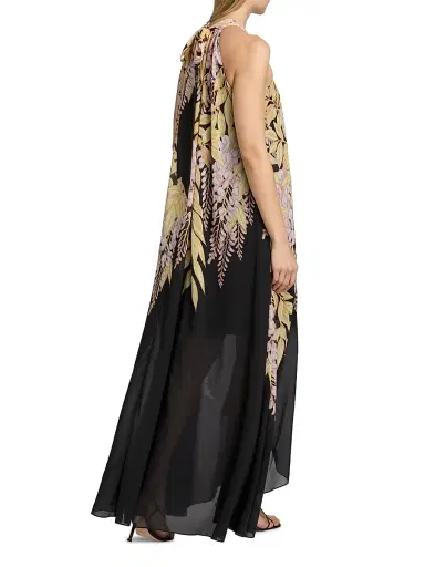 Kobi Halperin Women's Daria Floral Halter Maxi Dress - Black Pink - Size XL | Thumbnail 5 Kobi Halperin Women's Daria Floral Halter Maxi Dress - Black Pink - Size XL | Thumbnail 5