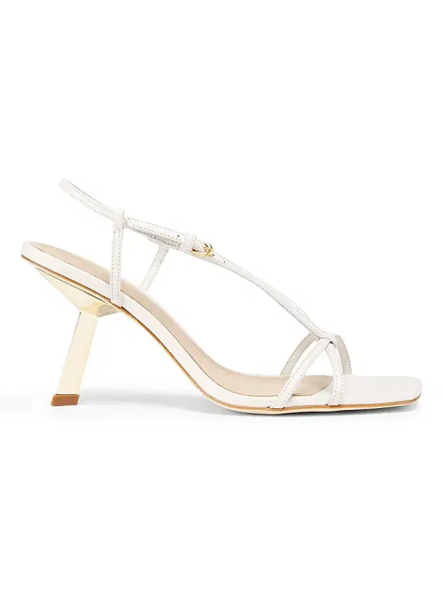 22élevé Women's 75MM Leather T-Strap Sandals - Cloud - Size 11