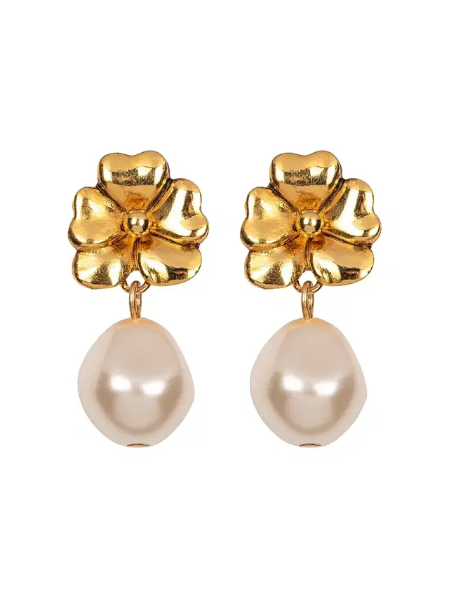 Women's Luiza 18K-Gold-Plated & Imitation Pearl Drop Earrings - Gold