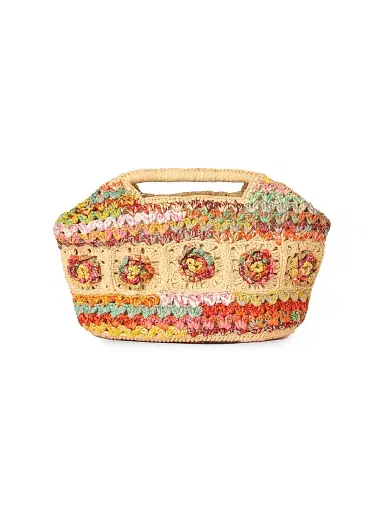 BTB Los Angeles Women's Hazel Floral Woven Raffia Clutch | Thumbnail 1 BTB Los Angeles Women's Hazel Floral Woven Raffia Clutch | Thumbnail 1