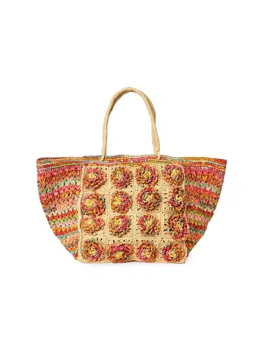 BTB Los Angeles Women's Hazel Floral Woven Raffia Tote Bag | Thumbnail 1 BTB Los Angeles Women's Hazel Floral Woven Raffia Tote Bag | Thumbnail 1