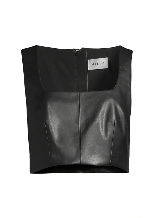 Milly Women's Nickie Vegan Leather Crop Top - Black