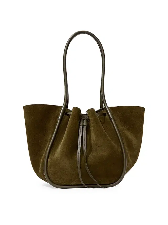 Proenza Schouler Women's  Ruched Suede Tote - Olive