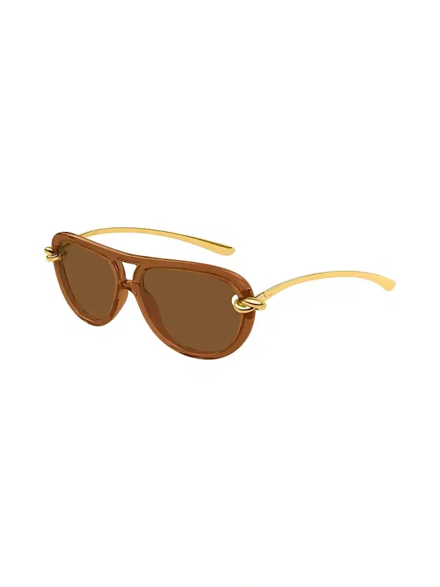 Bottega Veneta Women's Knot 58MM Aviator Sunglasses - Brown