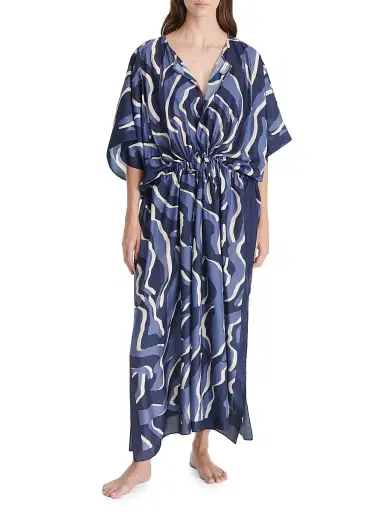 ERES Women's Archipel Printed Silk Drawstring Caftan - Sirene | Thumbnail 2