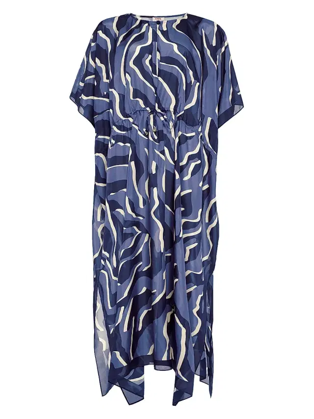 ERES Women's Archipel Printed Silk Drawstring Caftan - Sirene